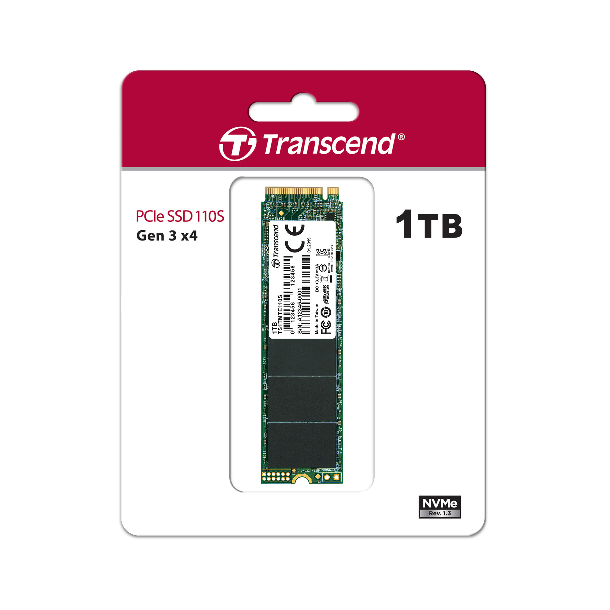Transcend 1TB MTE410S SSD M.2 PCIe Gen 4x4 2242, NVMe, 3D