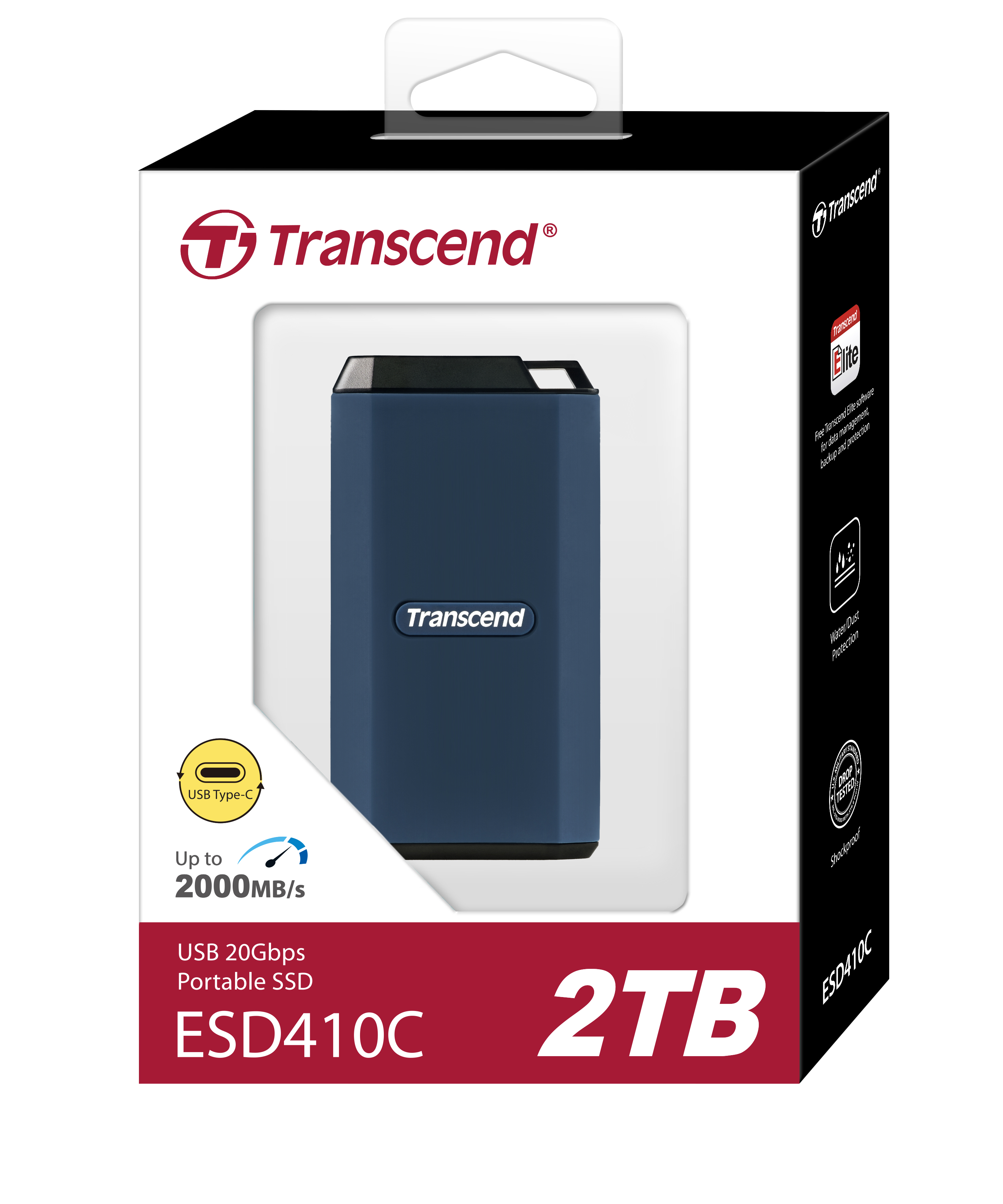 Transcend 2TB ESD410C Portable SSD USB 3.2 Gen 2x2 (USB 20Gbps