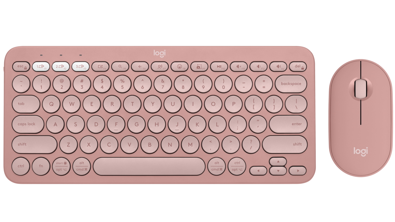 Logitech Pebble 2 Combo Slim, multi-device Wireless & Bluetooth® keyboard and mouse-Tonal Rose(920-012189)
