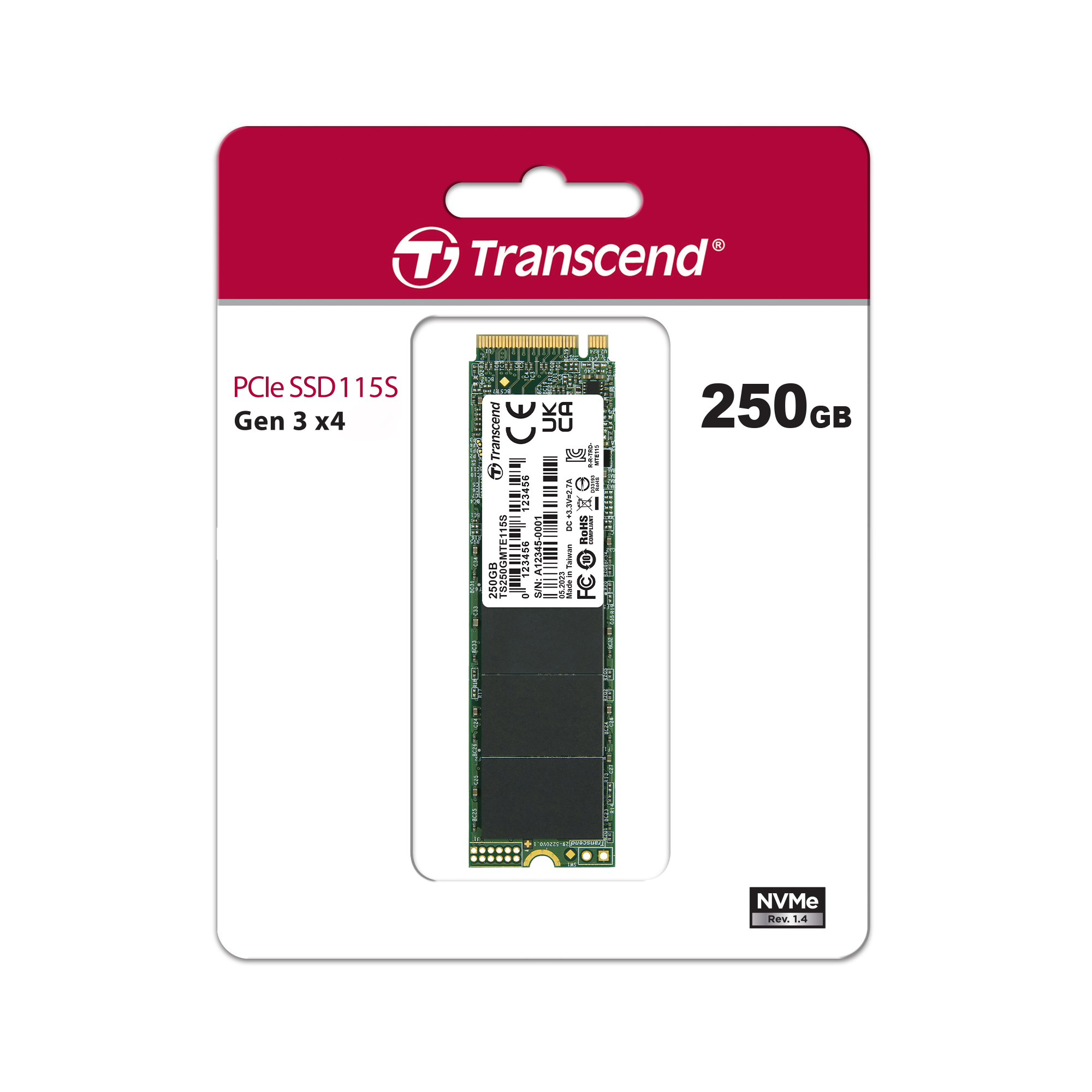 Disque dur interne SSD - 1 To – Transcend - M.2 2280 - PCI Express 3.0 x4  (NVMe) 